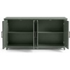 image:imageMartha Stewart Bedford Modular Fluted Storage Cabinet Fern Green Set of 2  Adjustable Shelf SoftClose Doors Brushed Stainless Steel Hardware Solid Wood Frame and LegsFern Green FrameGunmetal Hardware