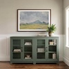image:imageMartha Stewart Bedford Modular Fluted Storage Cabinet Fern Green Set of 2  Adjustable Shelf SoftClose Doors Brushed Stainless Steel Hardware Solid Wood Frame and LegsFern Green FrameGunmetal Hardware