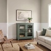 image:imageMartha Stewart Bedford Modular Fluted Storage Cabinet Fern Green Set of 2  Adjustable Shelf SoftClose Doors Brushed Stainless Steel Hardware Solid Wood Frame and LegsFern Green FrameGunmetal Hardware