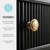 image:imageMartha Stewart Bedford Modular Fluted Storage Cabinet Fern Green Set of 2  Adjustable Shelf SoftClose Doors Brushed Stainless Steel Hardware Solid Wood Frame and LegsBlack FrameGold Hardware