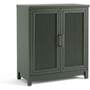 image:imageMartha Stewart Bedford Modular Fluted Storage Cabinet Fern Green Set of 2  Adjustable Shelf SoftClose Doors Brushed Stainless Steel Hardware Solid Wood Frame and LegsFern Green FrameGunmetal Hardware
