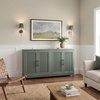 image:imageMartha Stewart Bedford Modular Fluted Storage Cabinet Fern Green Set of 2  Adjustable Shelf SoftClose Doors Brushed Stainless Steel Hardware Solid Wood Frame and LegsFern Green FrameGunmetal Hardware