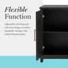 image:imageMartha Stewart Bedford Modular Fluted Storage Cabinet Fern Green Set of 2  Adjustable Shelf SoftClose Doors Brushed Stainless Steel Hardware Solid Wood Frame and LegsBlack FrameGold Hardware