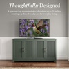 image:imageMartha Stewart Bedford Modular Fluted Storage Cabinet Fern Green Set of 2  Adjustable Shelf SoftClose Doors Brushed Stainless Steel Hardware Solid Wood Frame and LegsFern Green FrameGunmetal Hardware