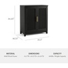 image:imageMartha Stewart Bedford Modular Fluted Storage Cabinet Fern Green Set of 2  Adjustable Shelf SoftClose Doors Brushed Stainless Steel Hardware Solid Wood Frame and LegsBlack FrameGold Hardware