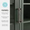 image:imageMartha Stewart Bedford Modular Fluted Storage Cabinet Fern Green Set of 2  Adjustable Shelf SoftClose Doors Brushed Stainless Steel Hardware Solid Wood Frame and LegsFern Green FrameGunmetal Hardware