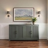 image:imageMartha Stewart Bedford Modular Fluted Storage Cabinet Fern Green Set of 2  Adjustable Shelf SoftClose Doors Brushed Stainless Steel Hardware Solid Wood Frame and LegsFern Green FrameGunmetal Hardware