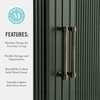 image:imageMartha Stewart Bedford Modular Fluted Storage Cabinet Fern Green Set of 2  Adjustable Shelf SoftClose Doors Brushed Stainless Steel Hardware Solid Wood Frame and LegsFern Green FrameGunmetal Hardware