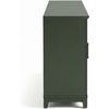 image:imageMartha Stewart Bedford Modular Fluted Storage Cabinet Fern Green Set of 2  Adjustable Shelf SoftClose Doors Brushed Stainless Steel Hardware Solid Wood Frame and LegsFern Green FrameGunmetal Hardware