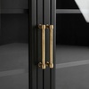 image:imageMartha Stewart Bedford Modular Fluted Storage Cabinet Fern Green Set of 2  Adjustable Shelf SoftClose Doors Brushed Stainless Steel Hardware Solid Wood Frame and LegsBlack FrameGold Hardware