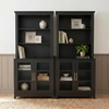image:imageMartha Stewart Bedford Modular Fluted Storage Cabinet Fern Green Set of 2  Adjustable Shelf SoftClose Doors Brushed Stainless Steel Hardware Solid Wood Frame and LegsBlack FrameGold Hardware