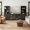 image:imageMartha Stewart Bedford Modular Fluted Storage Cabinet Fern Green Set of 2  Adjustable Shelf SoftClose Doors Brushed Stainless Steel Hardware Solid Wood Frame and LegsBlack FrameGold Hardware