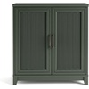 image:imageMartha Stewart Bedford Modular Fluted Storage Cabinet Fern Green Set of 2  Adjustable Shelf SoftClose Doors Brushed Stainless Steel Hardware Solid Wood Frame and LegsFern Green FrameGunmetal Hardware