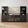 image:imageMartha Stewart Bedford Modular Fluted Storage Cabinet Fern Green Set of 2  Adjustable Shelf SoftClose Doors Brushed Stainless Steel Hardware Solid Wood Frame and LegsBlack FrameGold Hardware
