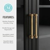 image:imageMartha Stewart Bedford Modular Fluted Storage Cabinet Fern Green Set of 2  Adjustable Shelf SoftClose Doors Brushed Stainless Steel Hardware Solid Wood Frame and LegsBlack FrameGold Hardware
