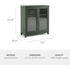 image:imageMartha Stewart Bedford Modular Fluted Storage Cabinet Fern Green Set of 2  Adjustable Shelf SoftClose Doors Brushed Stainless Steel Hardware Solid Wood Frame and LegsFern Green FrameGunmetal Hardware