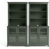 image:imageMartha Stewart Bedford Modular Fluted Storage Cabinet Fern Green Set of 2  Adjustable Shelf SoftClose Doors Brushed Stainless Steel Hardware Solid Wood Frame and LegsFern Green FrameGunmetal Hardware