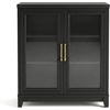 image:imageMartha Stewart Bedford Modular Fluted Storage Cabinet Fern Green Set of 2  Adjustable Shelf SoftClose Doors Brushed Stainless Steel Hardware Solid Wood Frame and LegsBlack FrameGold Hardware