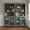 image:imageMartha Stewart Bedford Modular Fluted Storage Cabinet Fern Green Set of 2  Adjustable Shelf SoftClose Doors Brushed Stainless Steel Hardware Solid Wood Frame and LegsFern Green FrameGunmetal Hardware