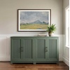 image:imageMartha Stewart Bedford Modular Fluted Storage Cabinet Fern Green Set of 2  Adjustable Shelf SoftClose Doors Brushed Stainless Steel Hardware Solid Wood Frame and LegsFern Green FrameGunmetal Hardware