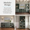 image:imageMartha Stewart Bedford Modular Fluted Storage Cabinet Fern Green Set of 2  Adjustable Shelf SoftClose Doors Brushed Stainless Steel Hardware Solid Wood Frame and LegsFern Green FrameGunmetal Hardware