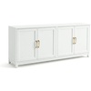 image:imageMartha Stewart Bedford Modular Shaker Cabinet and Hutch Bedford Gray  Adjustable Cabinet Shelf SoftClose Glass Doors Brushed Stainless Steel Hardware 2 Hutch ShelvesWhite FrameGold Hardware