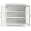 image:imageMartha Stewart Bedford Modular Shaker Cabinet and Hutch Bedford Gray  Adjustable Cabinet Shelf SoftClose Glass Doors Brushed Stainless Steel Hardware 2 Hutch ShelvesWhite FrameGold Hardware