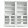 image:imageMartha Stewart Bedford Modular Shaker Cabinet and Hutch Bedford Gray  Adjustable Cabinet Shelf SoftClose Glass Doors Brushed Stainless Steel Hardware 2 Hutch ShelvesWhite FrameGold Hardware