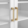 image:imageMartha Stewart Bedford Modular Shaker Cabinet and Hutch Bedford Gray  Adjustable Cabinet Shelf SoftClose Glass Doors Brushed Stainless Steel Hardware 2 Hutch ShelvesWhite FrameGold Hardware
