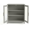 image:imageMartha Stewart Bedford Modular Shaker Cabinet and Hutch Bedford Gray  Adjustable Cabinet Shelf SoftClose Glass Doors Brushed Stainless Steel Hardware 2 Hutch ShelvesBedford Gray FrameBrushed Stainless Steel Hardware