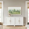 image:imageMartha Stewart Bedford Modular Shaker Cabinet and Hutch Bedford Gray  Adjustable Cabinet Shelf SoftClose Glass Doors Brushed Stainless Steel Hardware 2 Hutch ShelvesWhite FrameGold Hardware
