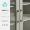 image:imageMartha Stewart Bedford Modular Shaker Cabinet and Hutch Bedford Gray  Adjustable Cabinet Shelf SoftClose Glass Doors Brushed Stainless Steel Hardware 2 Hutch ShelvesBedford Gray FrameBrushed Stainless Steel Hardware
