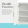 image:imageMartha Stewart Bedford Modular Shaker Cabinet and Hutch Bedford Gray  Adjustable Cabinet Shelf SoftClose Glass Doors Brushed Stainless Steel Hardware 2 Hutch ShelvesWhite FrameGold Hardware