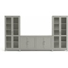 image:imageMartha Stewart Bedford Modular Shaker Cabinet and Hutch Bedford Gray  Adjustable Cabinet Shelf SoftClose Glass Doors Brushed Stainless Steel Hardware 2 Hutch ShelvesBedford Gray FrameBrushed Stainless Steel Hardware