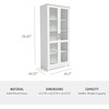image:imageMartha Stewart Bedford Modular Shaker Cabinet and Hutch Bedford Gray  Adjustable Cabinet Shelf SoftClose Glass Doors Brushed Stainless Steel Hardware 2 Hutch ShelvesWhite FrameGold Hardware