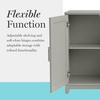 image:imageMartha Stewart Bedford Modular Shaker Cabinet and Hutch Bedford Gray  Adjustable Cabinet Shelf SoftClose Glass Doors Brushed Stainless Steel Hardware 2 Hutch ShelvesBedford Gray FrameBrushed Stainless Steel Hardware