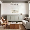 image:imageMartha Stewart Bedford Modular Shaker Cabinet and Hutch Bedford Gray  Adjustable Cabinet Shelf SoftClose Glass Doors Brushed Stainless Steel Hardware 2 Hutch ShelvesBedford Gray FrameBrushed Stainless Steel Hardware