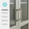 image:imageMartha Stewart Bedford Modular Shaker Cabinet and Hutch Bedford Gray  Adjustable Cabinet Shelf SoftClose Glass Doors Brushed Stainless Steel Hardware 2 Hutch ShelvesBedford Gray FrameBrushed Stainless Steel Hardware