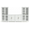 image:imageMartha Stewart Bedford Modular Shaker Cabinet and Hutch Bedford Gray  Adjustable Cabinet Shelf SoftClose Glass Doors Brushed Stainless Steel Hardware 2 Hutch ShelvesWhite FrameGold Hardware