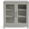 image:imageMartha Stewart Bedford Modular Shaker Cabinet and Hutch Bedford Gray  Adjustable Cabinet Shelf SoftClose Glass Doors Brushed Stainless Steel Hardware 2 Hutch ShelvesBedford Gray FrameBrushed Stainless Steel Hardware