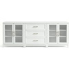 image:imageMartha Stewart Bedford Modular Shaker Cabinet and Hutch Bedford Gray  Adjustable Cabinet Shelf SoftClose Glass Doors Brushed Stainless Steel Hardware 2 Hutch ShelvesWhite FrameGold Hardware