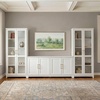 image:imageMartha Stewart Bedford Modular Shaker Cabinet and Hutch Bedford Gray  Adjustable Cabinet Shelf SoftClose Glass Doors Brushed Stainless Steel Hardware 2 Hutch ShelvesWhite FrameGold Hardware