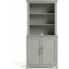image:imageMartha Stewart Bedford Modular Shaker Cabinet and Hutch Bedford Gray  Adjustable Cabinet Shelf SoftClose Glass Doors Brushed Stainless Steel Hardware 2 Hutch ShelvesBedford Gray FrameBrushed Stainless Steel Hardware