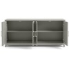 image:imageMartha Stewart Bedford Modular Shaker Cabinet and Hutch Bedford Gray  Adjustable Cabinet Shelf SoftClose Glass Doors Brushed Stainless Steel Hardware 2 Hutch ShelvesBedford Gray FrameBrushed Stainless Steel Hardware