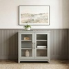 image:imageMartha Stewart Bedford Modular Shaker Cabinet and Hutch Bedford Gray  Adjustable Cabinet Shelf SoftClose Glass Doors Brushed Stainless Steel Hardware 2 Hutch ShelvesBedford Gray FrameBrushed Stainless Steel Hardware