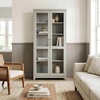 image:imageMartha Stewart Bedford Modular Shaker Cabinet and Hutch Bedford Gray  Adjustable Cabinet Shelf SoftClose Glass Doors Brushed Stainless Steel Hardware 2 Hutch ShelvesBedford Gray FrameBrushed Stainless Steel Hardware