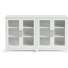 image:imageMartha Stewart Bedford Modular Shaker Cabinet and Hutch Bedford Gray  Adjustable Cabinet Shelf SoftClose Glass Doors Brushed Stainless Steel Hardware 2 Hutch ShelvesWhite FrameGold Hardware