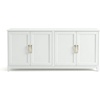 image:imageMartha Stewart Bedford Modular Shaker Cabinet and Hutch Bedford Gray  Adjustable Cabinet Shelf SoftClose Glass Doors Brushed Stainless Steel Hardware 2 Hutch ShelvesWhite FrameGold Hardware