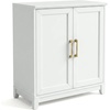 image:imageMartha Stewart Bedford Modular Shaker Cabinet and Hutch Bedford Gray  Adjustable Cabinet Shelf SoftClose Glass Doors Brushed Stainless Steel Hardware 2 Hutch ShelvesWhite FrameGold Hardware