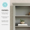 image:imageMartha Stewart Bedford Modular Shaker Cabinet and Hutch Bedford Gray  Adjustable Cabinet Shelf SoftClose Glass Doors Brushed Stainless Steel Hardware 2 Hutch ShelvesBedford Gray FrameBrushed Stainless Steel Hardware